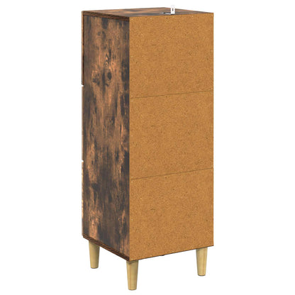 Drawer Cabinet Smoked Oak 33 x 34.5 x 90 cm Engineered Wood