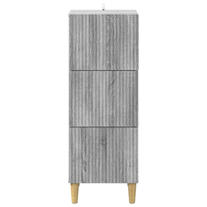 Drawer Cabinet Grey Sonoma 33 x 34.5 x 90 cm Engineered Wood