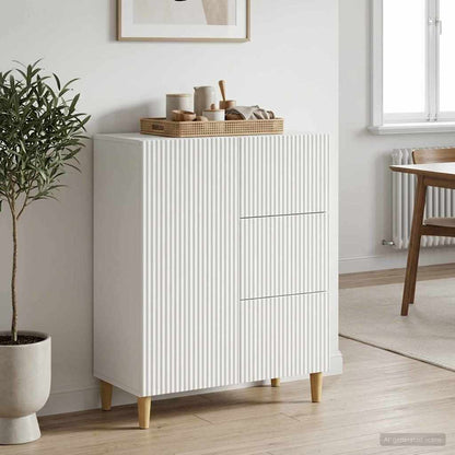 Sideboard with Drawer White 66 x 34.5 x 90 cm Engineered Wood