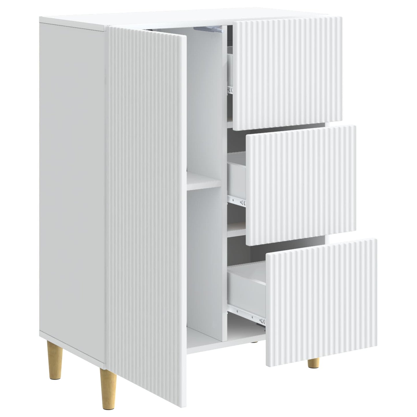 Sideboard with Drawer White 66 x 34.5 x 90 cm Engineered Wood