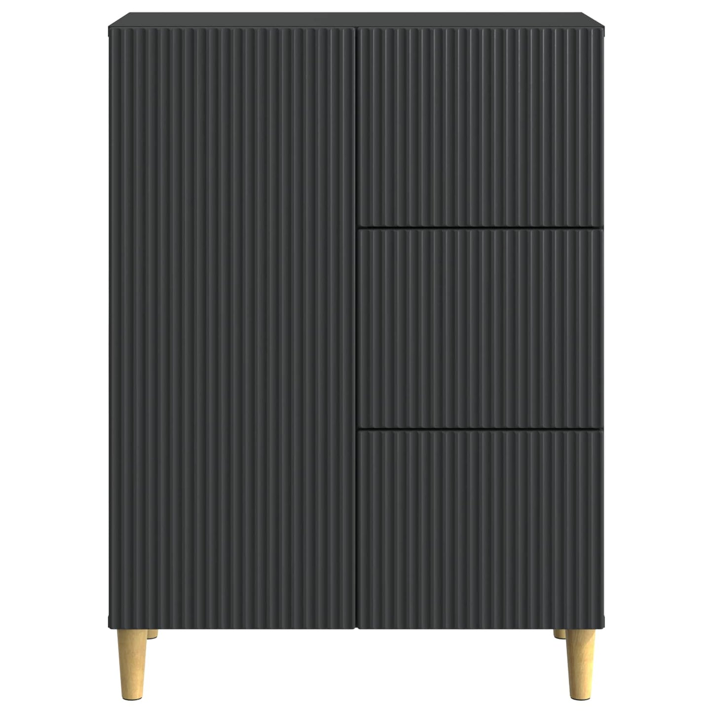 Sideboard with Drawer Black 66 x 34.5 x 90 cm Engineered Wood