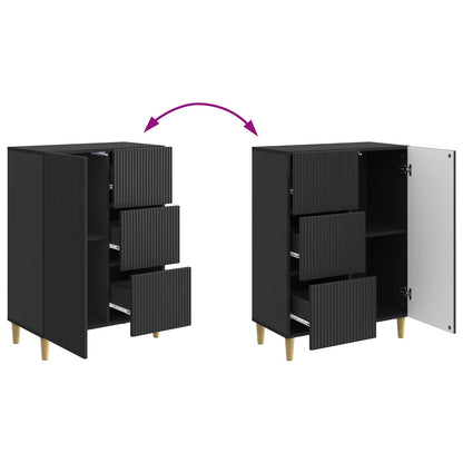 Sideboard with Drawer Black 66 x 34.5 x 90 cm Engineered Wood
