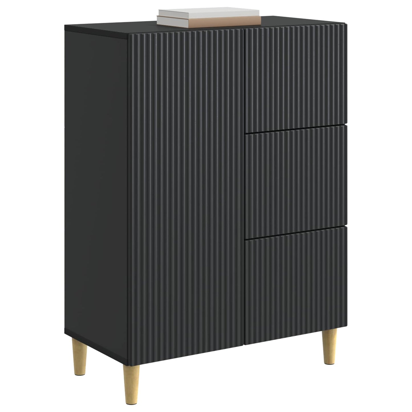 Sideboard with Drawer Black 66 x 34.5 x 90 cm Engineered Wood