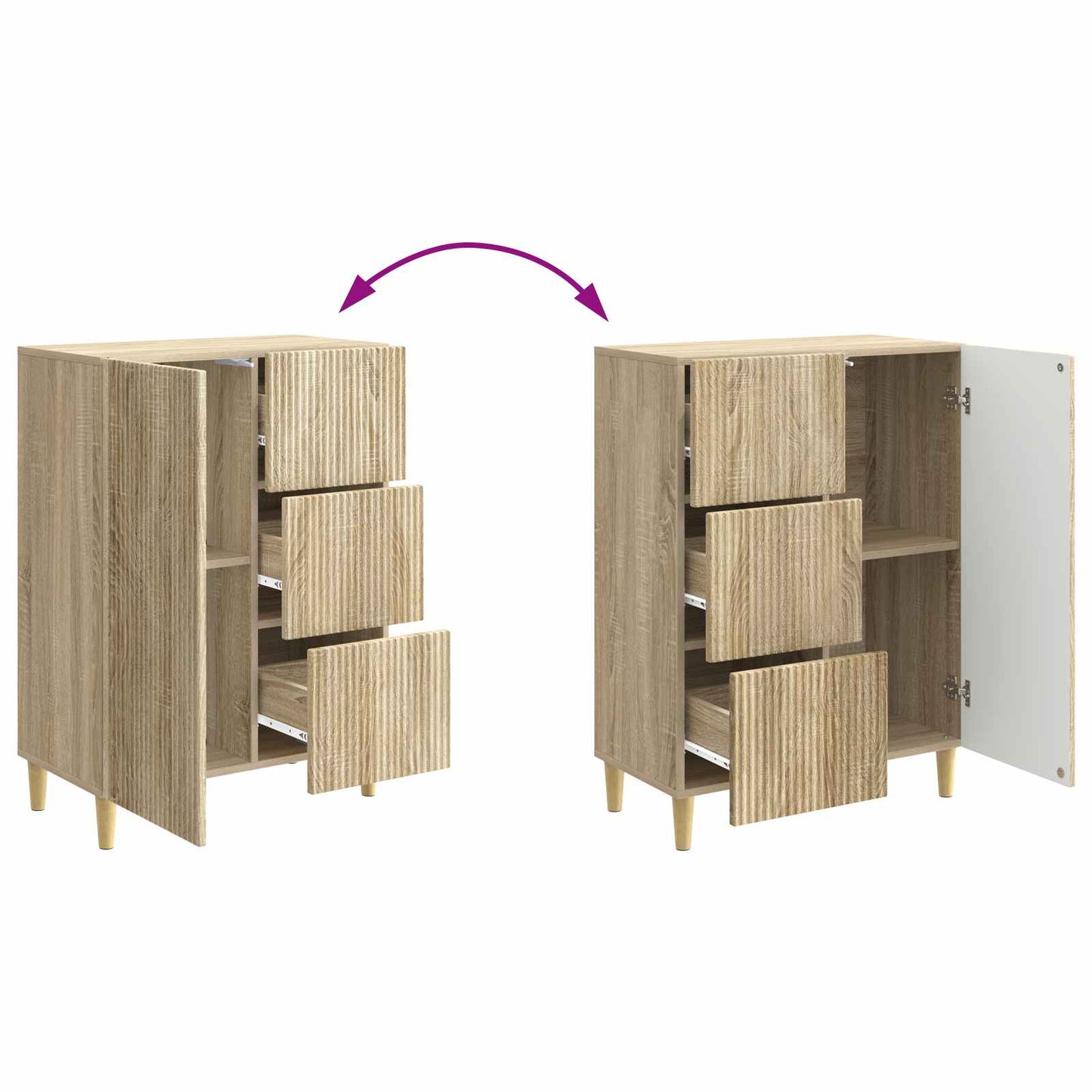 Sideboard Sonoma Oak 66 x 34.5 x 90 cm Engineered Wood