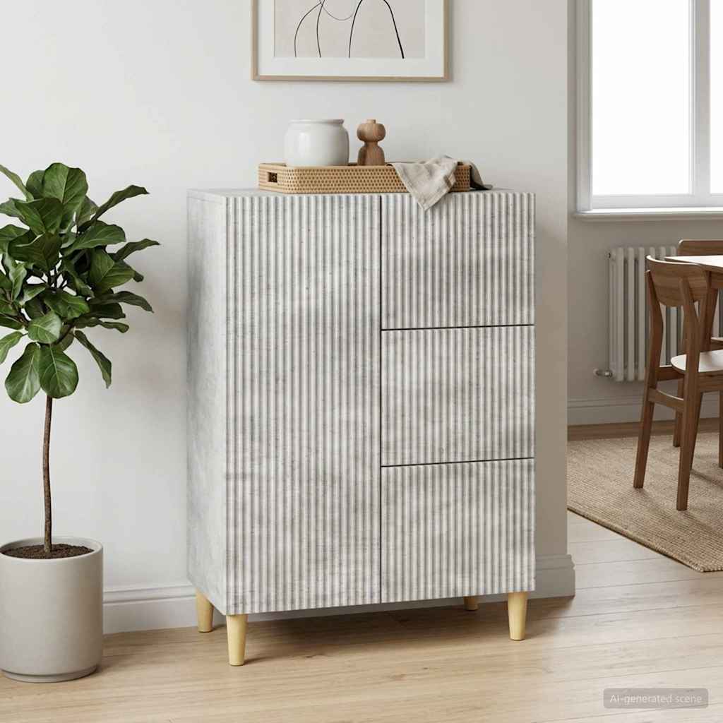 Sideboard Concrete Grey 66 x 34.5 x 90 cm Engineered Wood