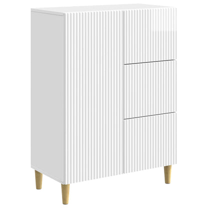 Sideboard High Gloss White 66 x 34.5 x 90 cm Engineered Wood