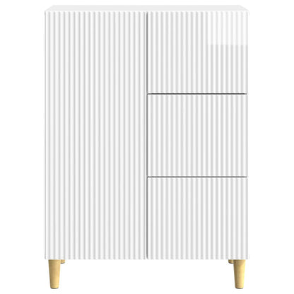 Sideboard High Gloss White 66 x 34.5 x 90 cm Engineered Wood
