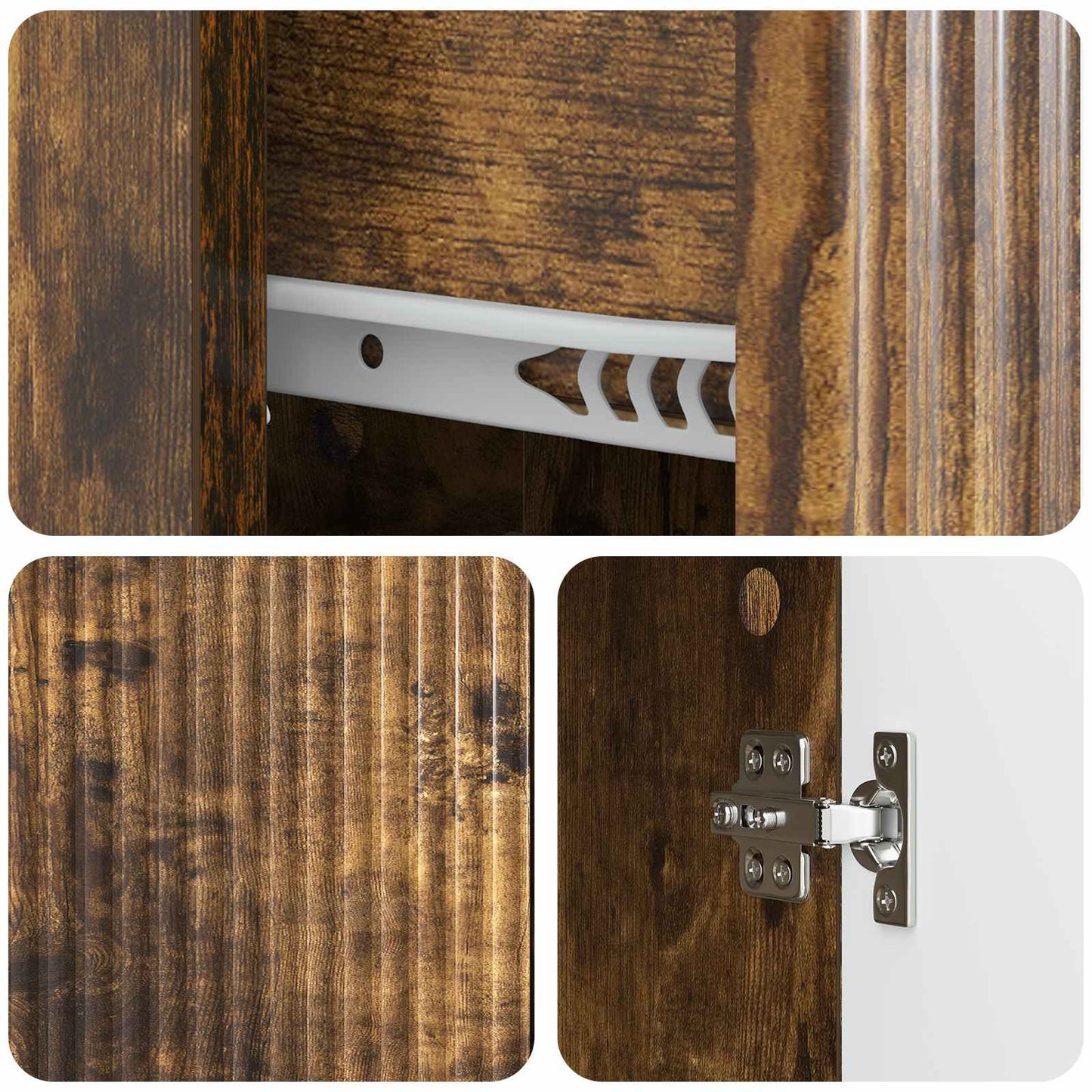 Sideboard Smoked Oak 66 x 34.5 x 90 cm Engineered Wood
