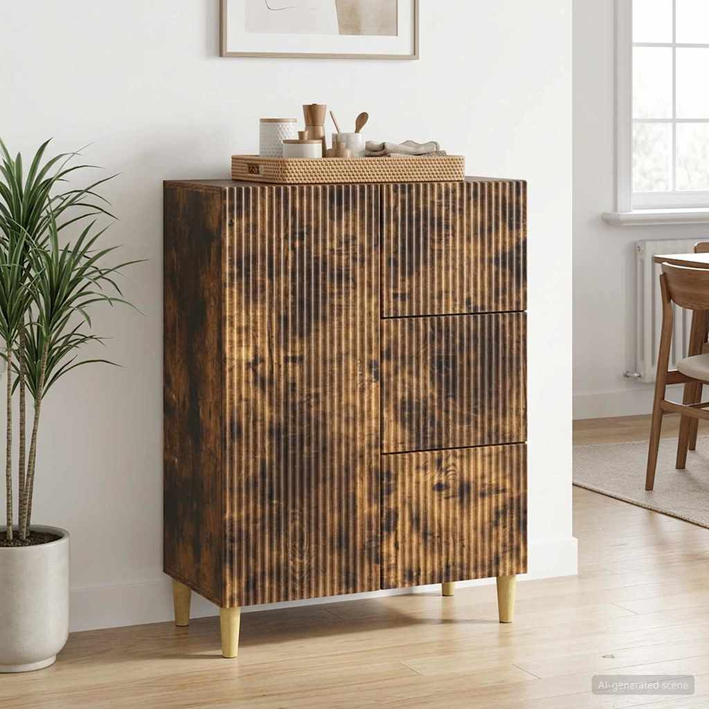 Sideboard Smoked Oak 66 x 34.5 x 90 cm Engineered Wood