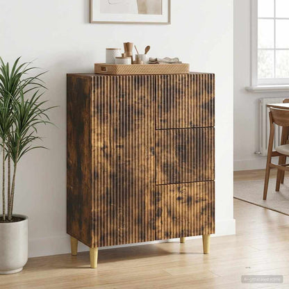 Sideboard Smoked Oak 66 x 34.5 x 90 cm Engineered Wood