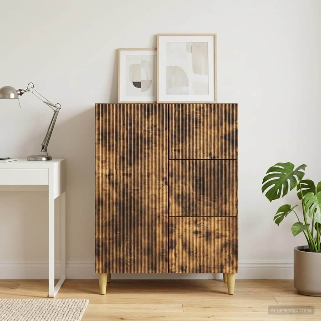 Sideboard Smoked Oak 66 x 34.5 x 90 cm Engineered Wood