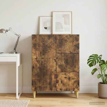 Sideboard Smoked Oak 66 x 34.5 x 90 cm Engineered Wood