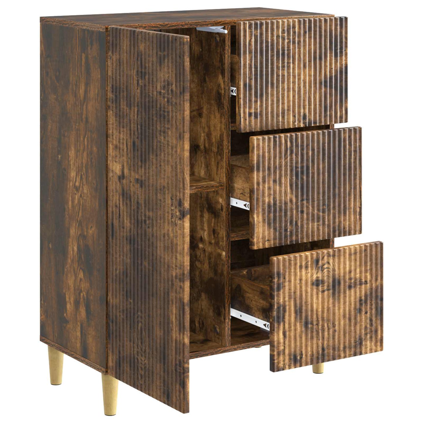 Sideboard Smoked Oak 66 x 34.5 x 90 cm Engineered Wood