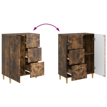 Sideboard Smoked Oak 66 x 34.5 x 90 cm Engineered Wood