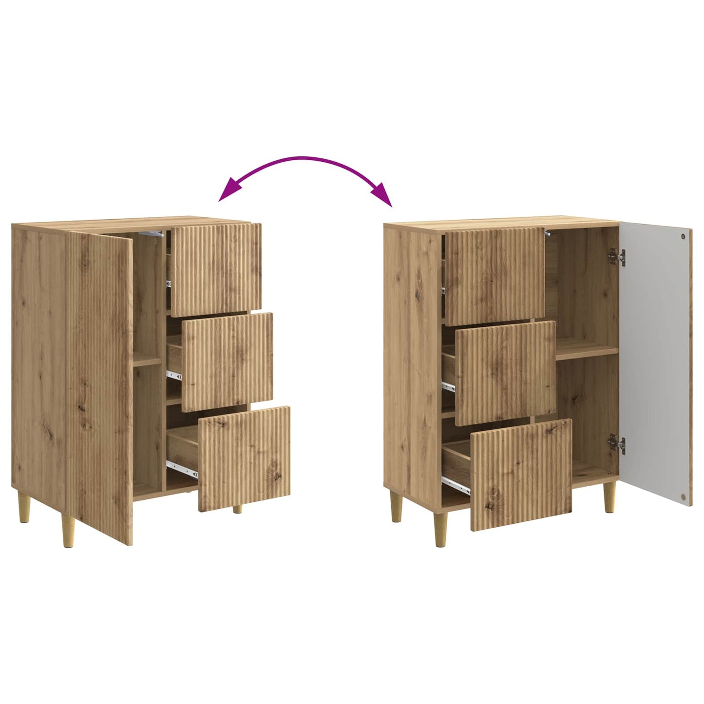 Sideboard Artisan Oak 66 x 34.5 x 90 cm Engineered Wood