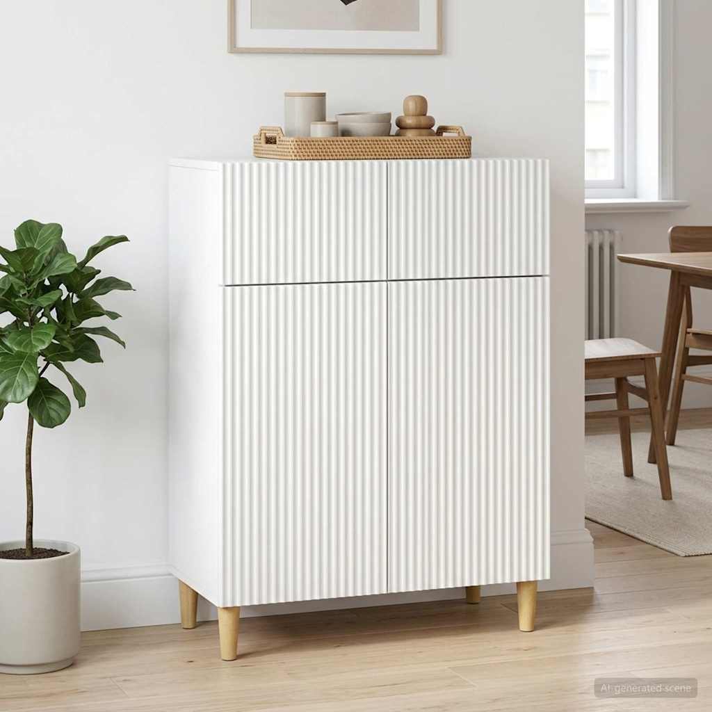 Sideboard with Drawer White 66 x 34.5 x 90 cm Engineered Wood