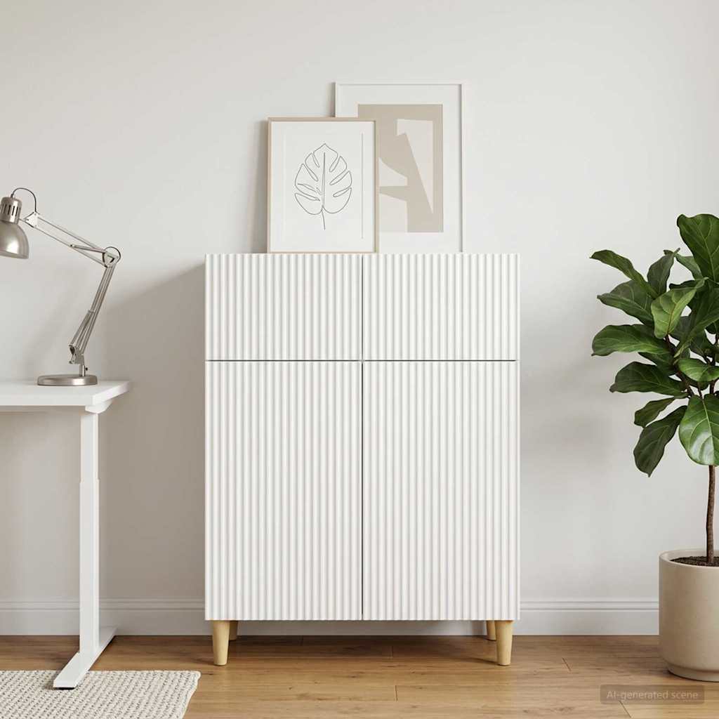 Sideboard with Drawer White 66 x 34.5 x 90 cm Engineered Wood