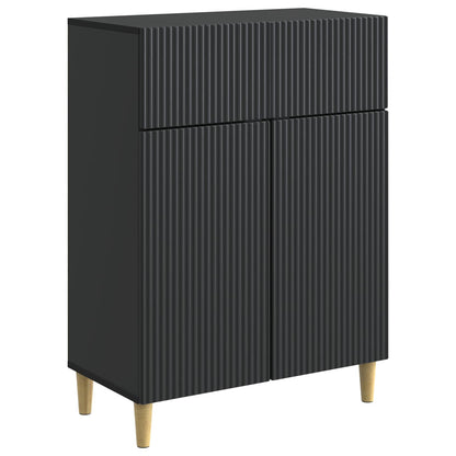 Sideboard with Drawer Black 66 x 34.5 x 90 cm Engineered Wood