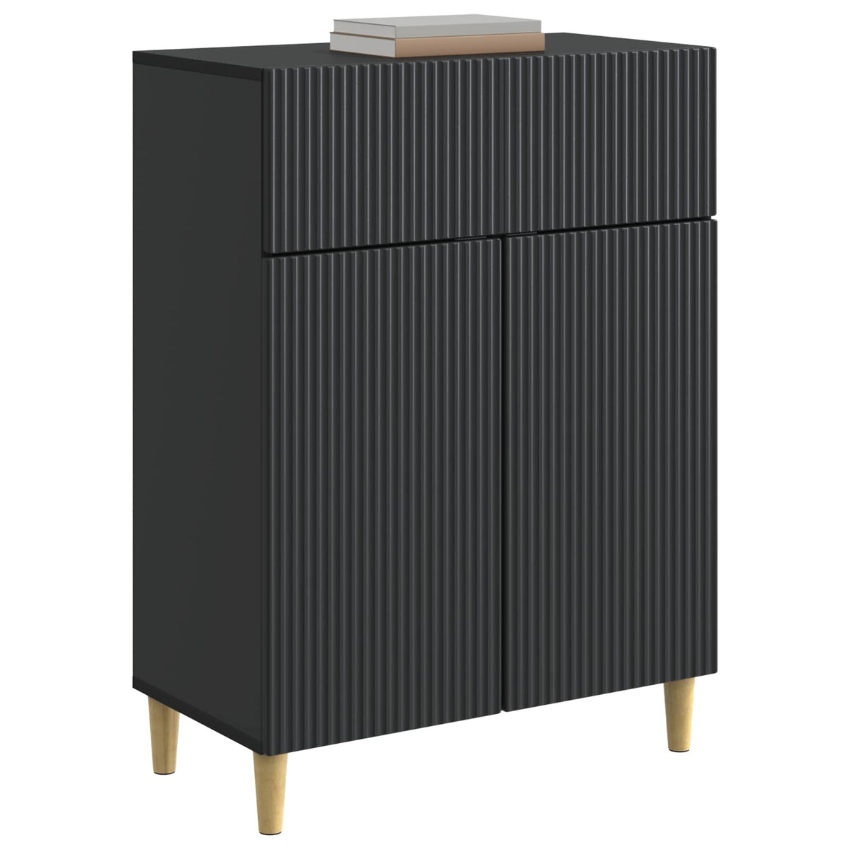 Sideboard with Drawer Black 66 x 34.5 x 90 cm Engineered Wood