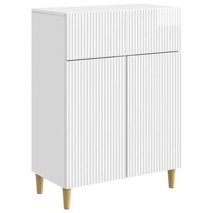 Sideboard High Gloss White 66 x 34.5 x 90 cm Engineered Wood
