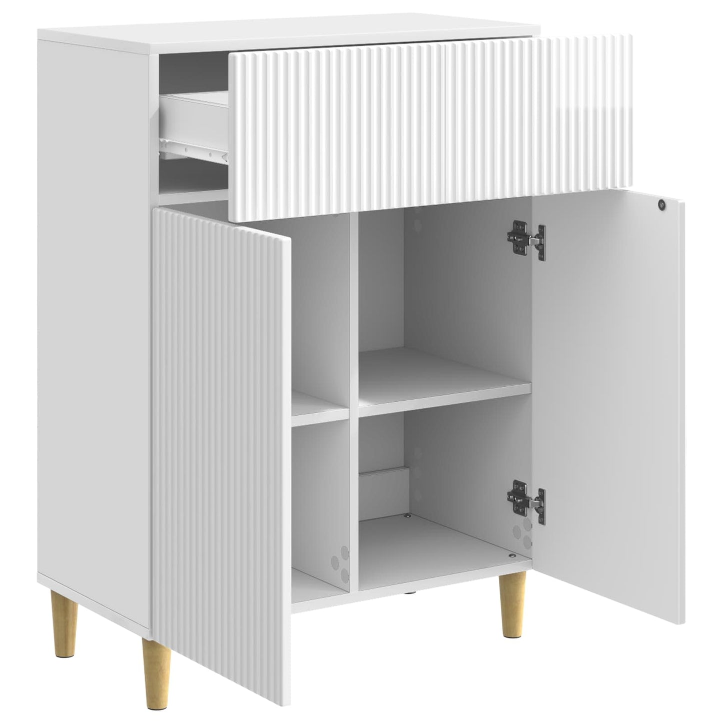 Sideboard High Gloss White 66 x 34.5 x 90 cm Engineered Wood