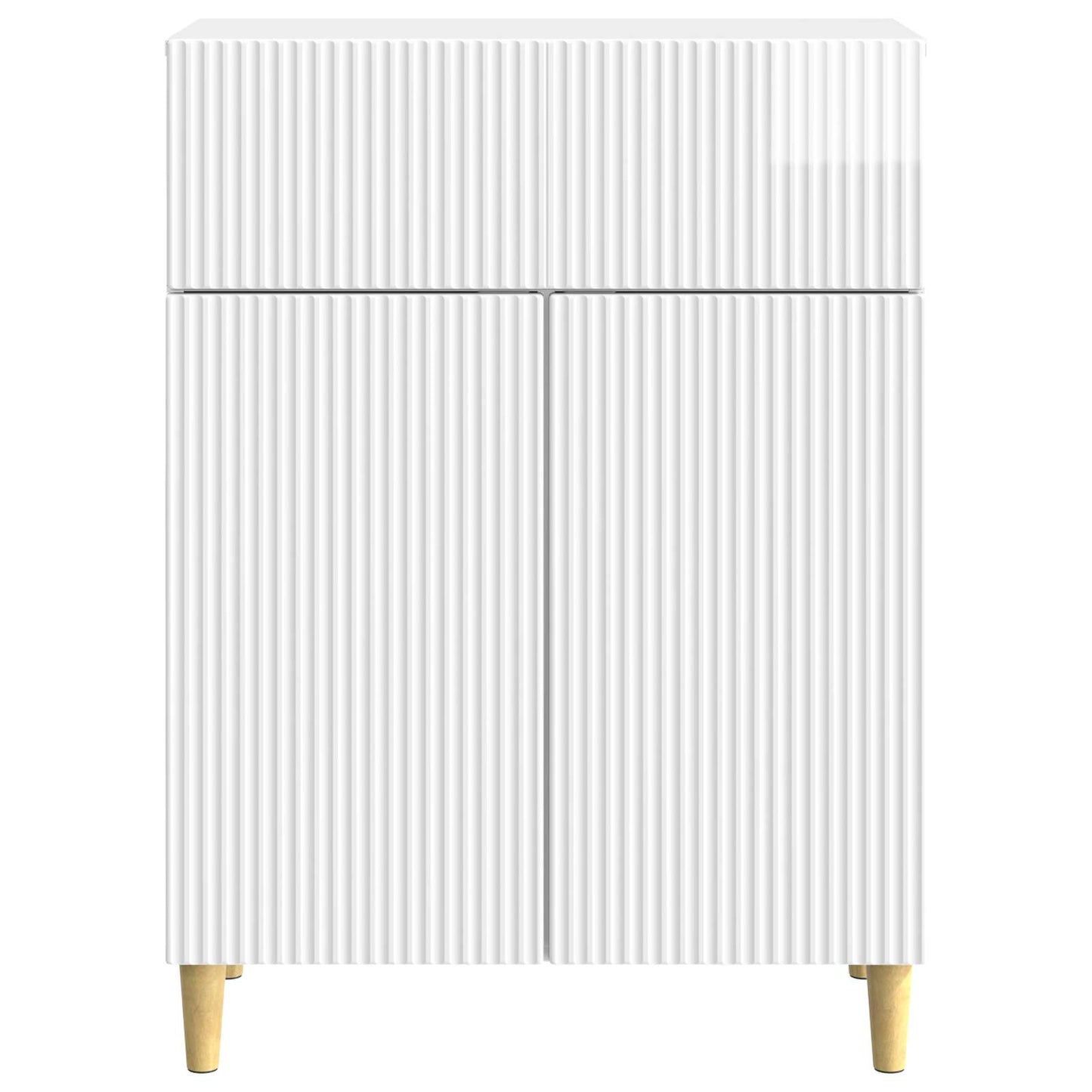 Sideboard High Gloss White 66 x 34.5 x 90 cm Engineered Wood