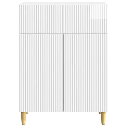 Sideboard High Gloss White 66 x 34.5 x 90 cm Engineered Wood