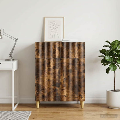 Sideboard Smoked Oak 66 x 34.5 x 90 cm Engineered Wood