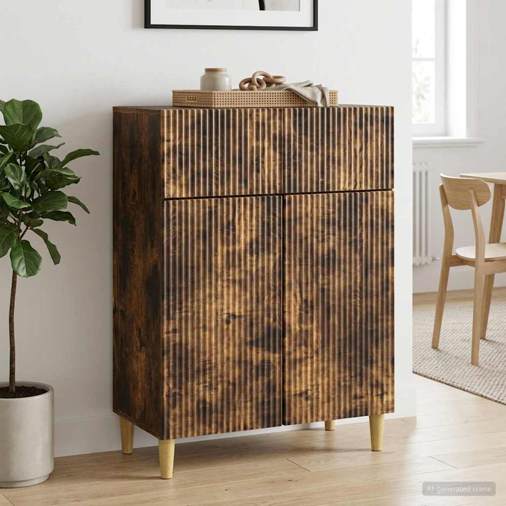 Sideboard Smoked Oak 66 x 34.5 x 90 cm Engineered Wood