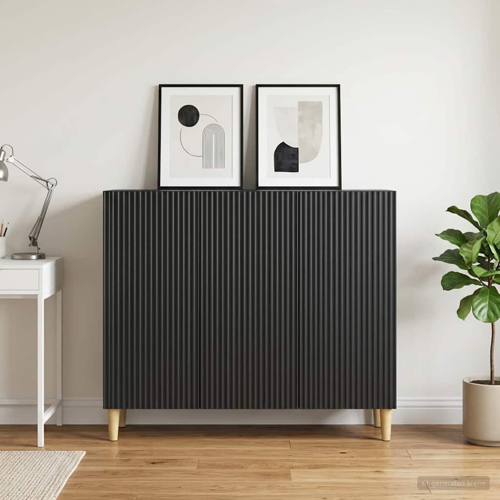 Sideboard Black 89 x 34.5 x 80 cm Engineered Wood