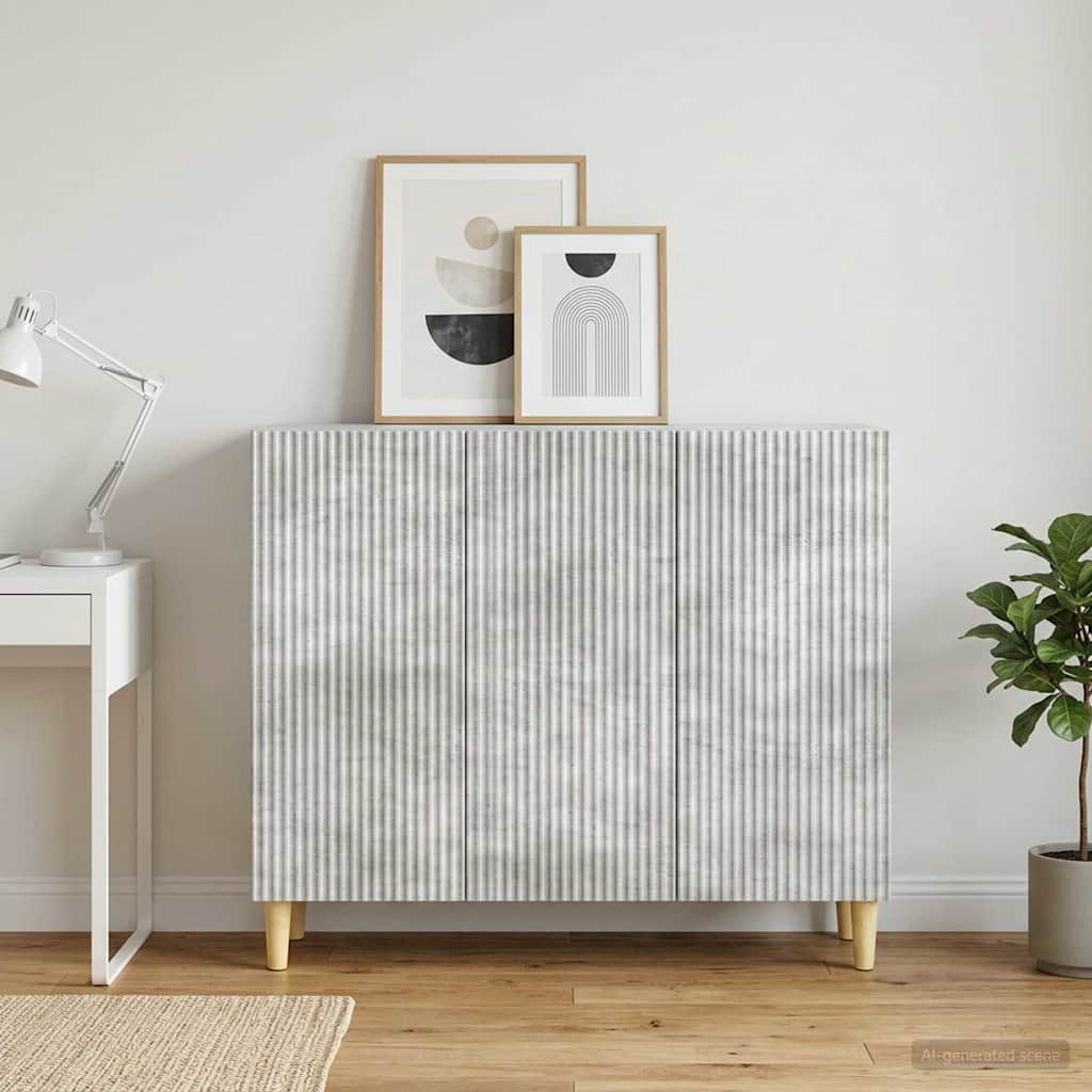 Sideboard Concrete Grey 89 x 34.5 x 80 cm Engineered Wood