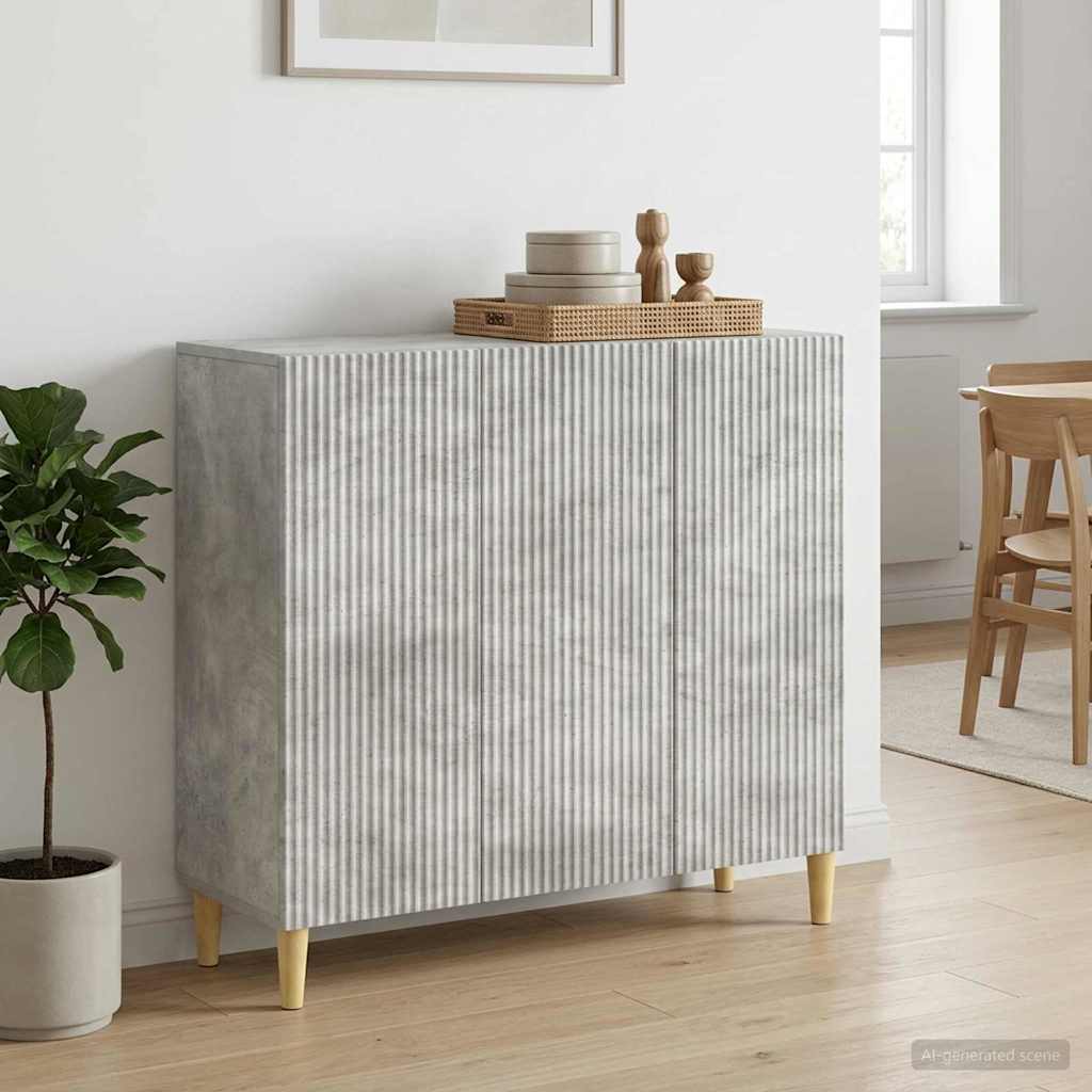 Sideboard Concrete Grey 89 x 34.5 x 80 cm Engineered Wood