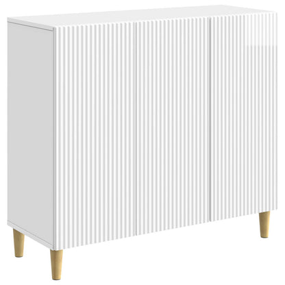 Sideboard High Gloss White 89 x 34.5 x 80 cm Engineered Wood