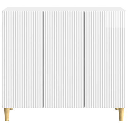 Sideboard High Gloss White 89 x 34.5 x 80 cm Engineered Wood