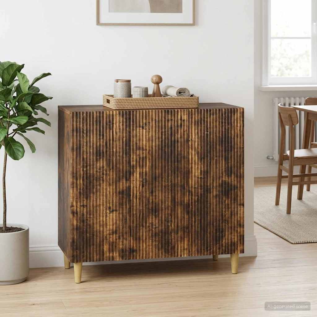 Sideboard Smoked Oak 89 x 34.5 x 80 cm Engineered Wood