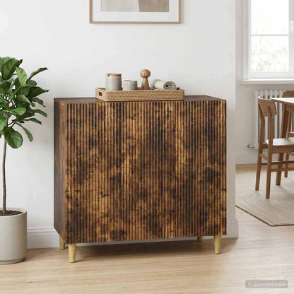 Sideboard Smoked Oak 89 x 34.5 x 80 cm Engineered Wood
