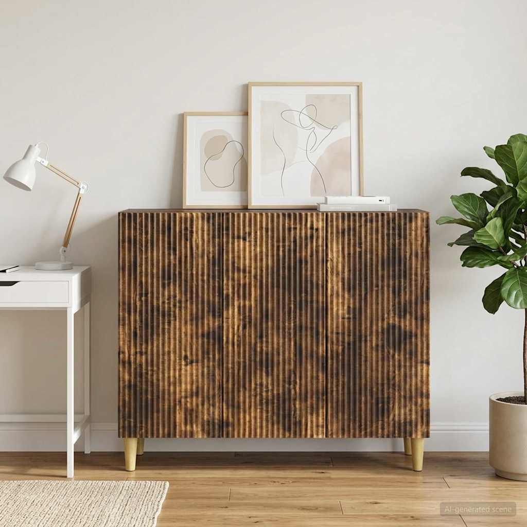 Sideboard Smoked Oak 89 x 34.5 x 80 cm Engineered Wood
