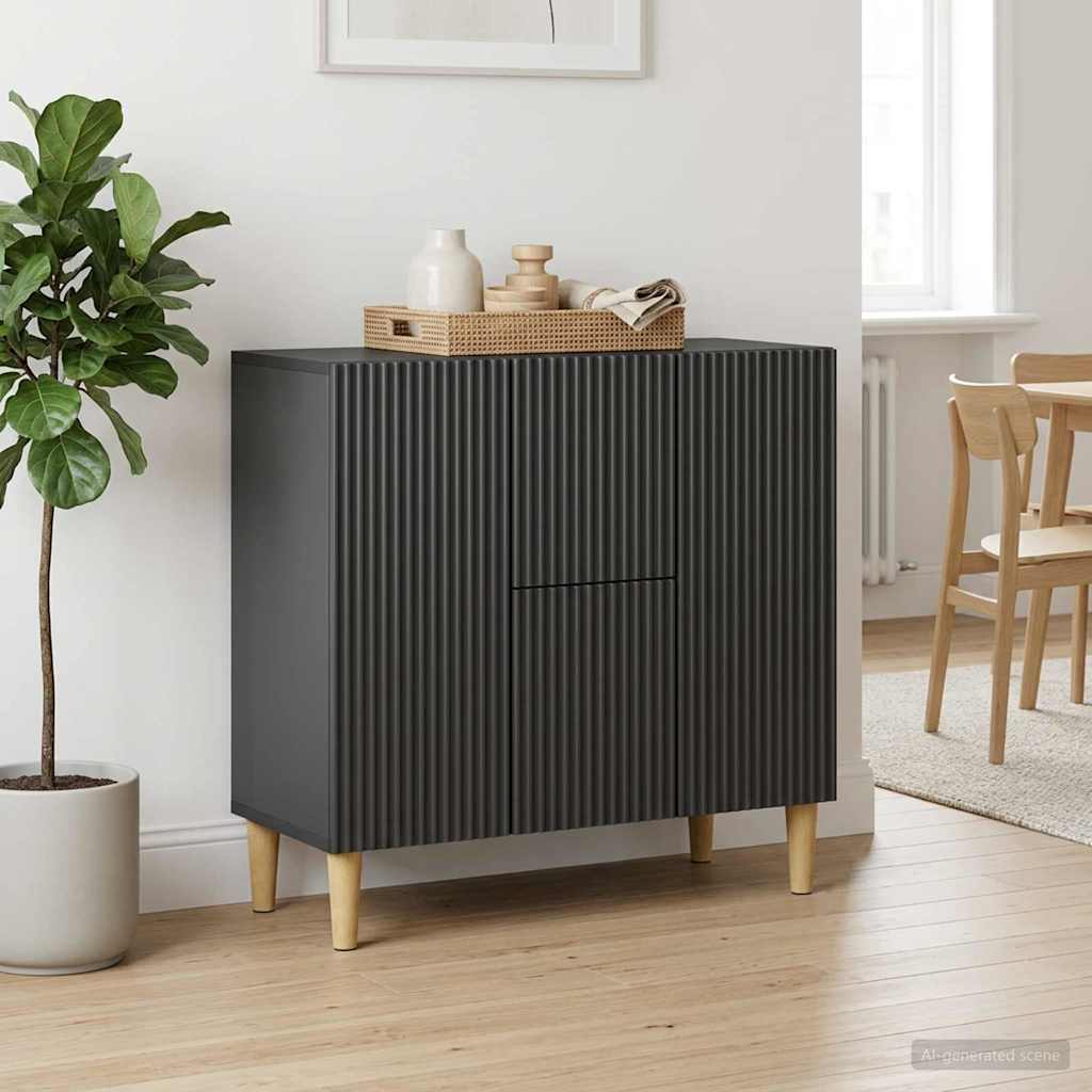Sideboard with Drawer Black 89 x 34.5 x 60 cm Engineered Wood