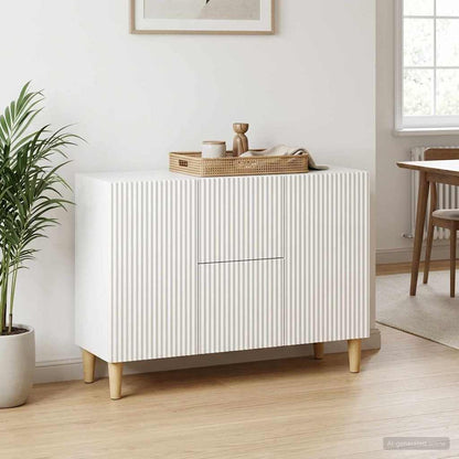 Sideboard High Gloss White 89 x 34.5 x 60 cm Engineered Wood