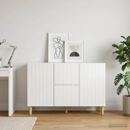 Sideboard High Gloss White 89 x 34.5 x 60 cm Engineered Wood