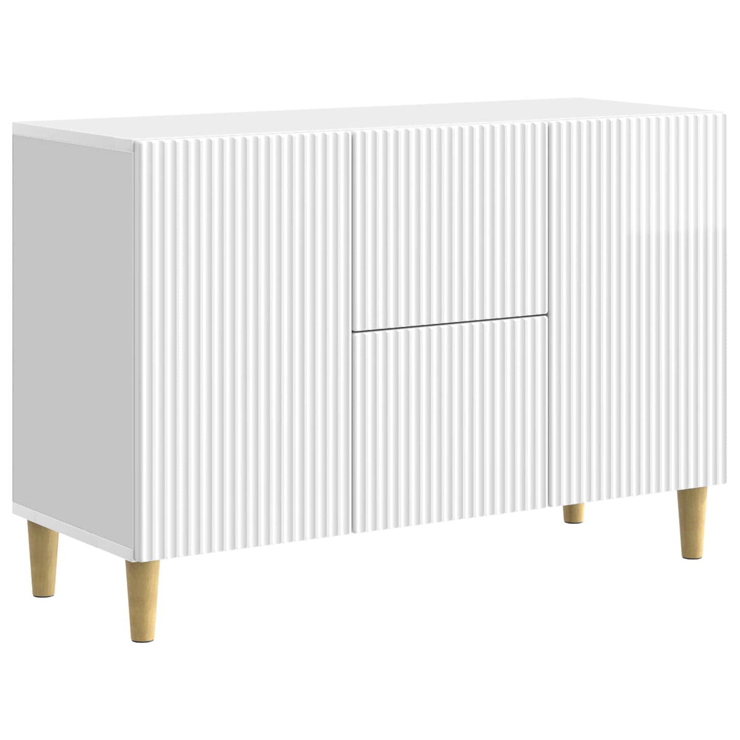Sideboard High Gloss White 89 x 34.5 x 60 cm Engineered Wood
