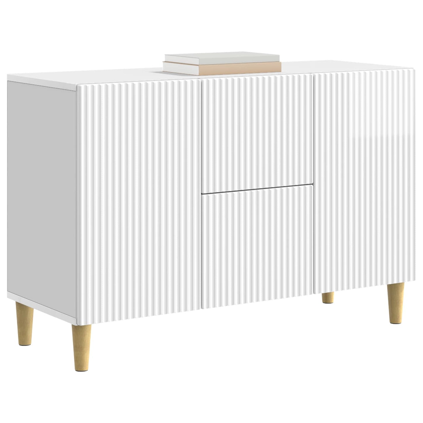 Sideboard High Gloss White 89 x 34.5 x 60 cm Engineered Wood