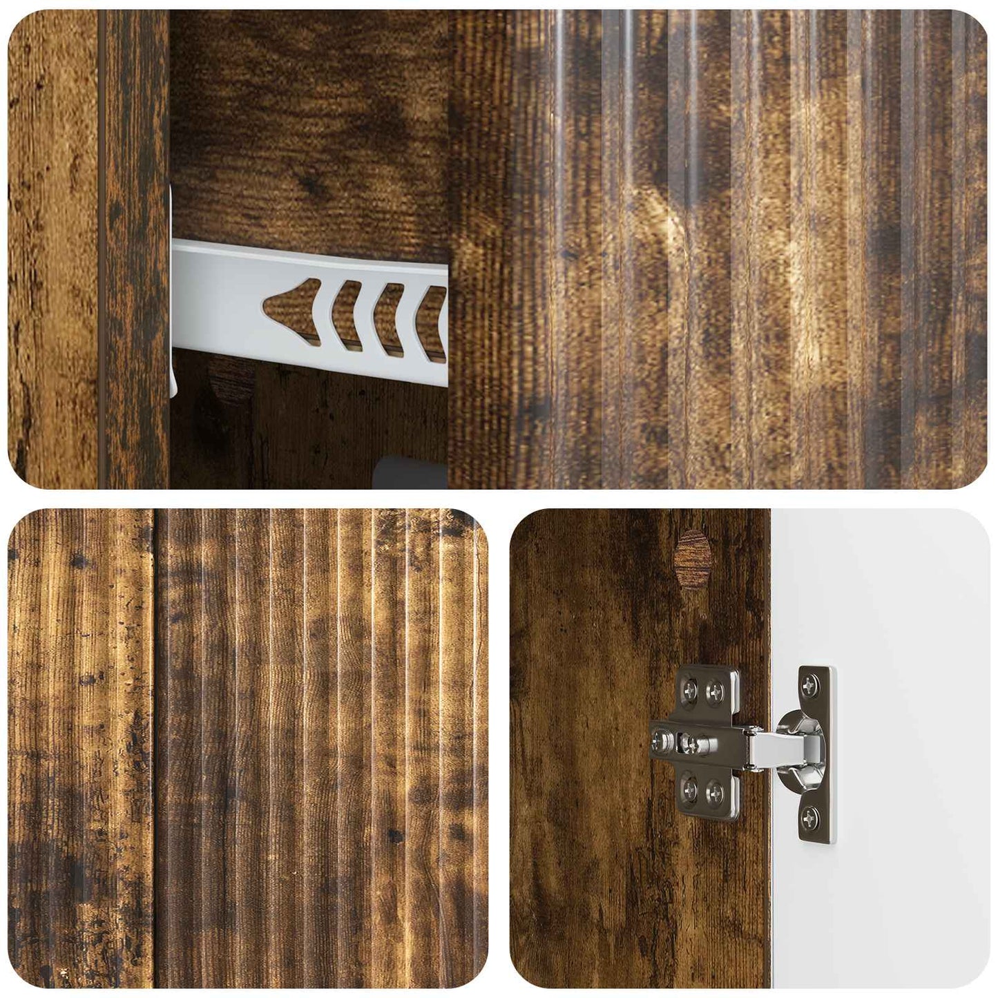 Sideboard Smoked Oak 89 x 34.5 x 60 cm Engineered Wood