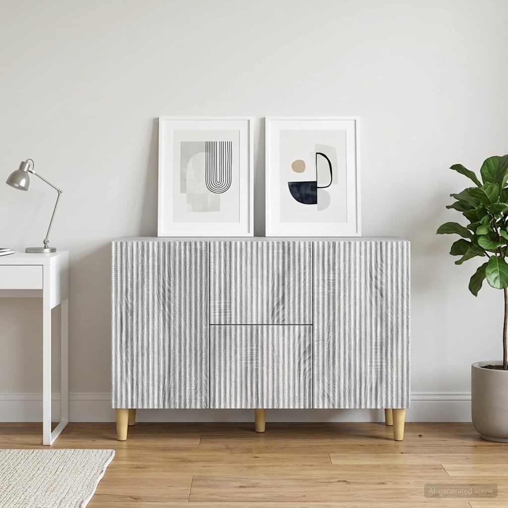 Sideboard Grey Sonoma 89 x 34.5 x 60 cm Engineered Wood