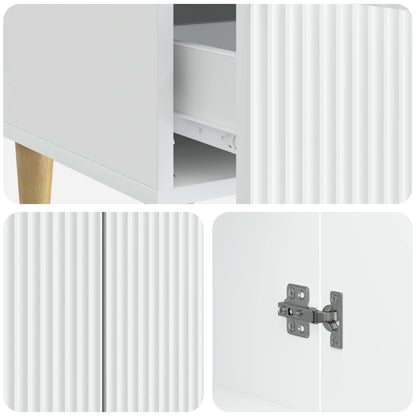 Sideboard with Drawer White 66 x 34.5 x 95 cm Engineered Wood