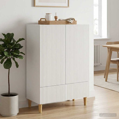 Sideboard with Drawer White 66 x 34.5 x 95 cm Engineered Wood