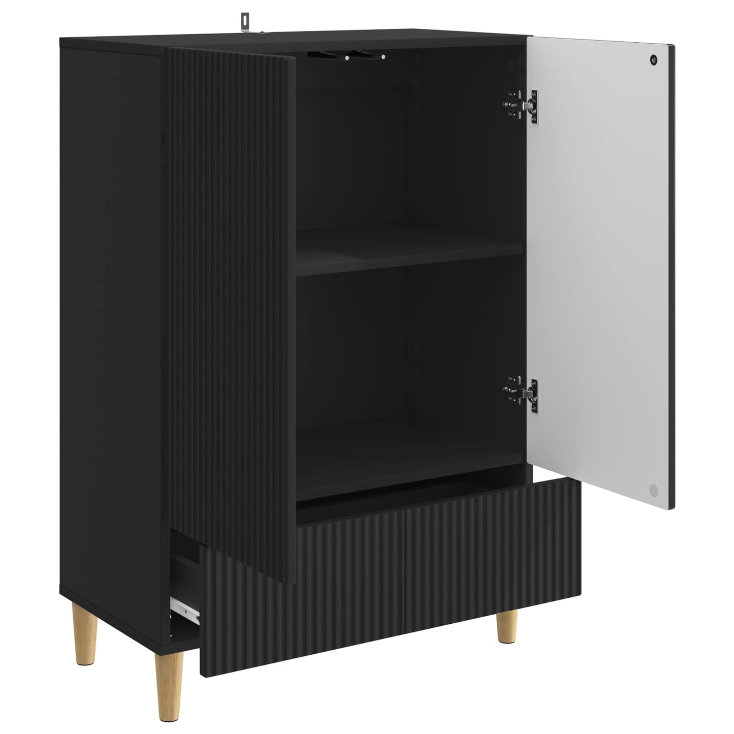 Sideboard with Drawer Black 66 x 34.5 x 95 cm Engineered Wood
