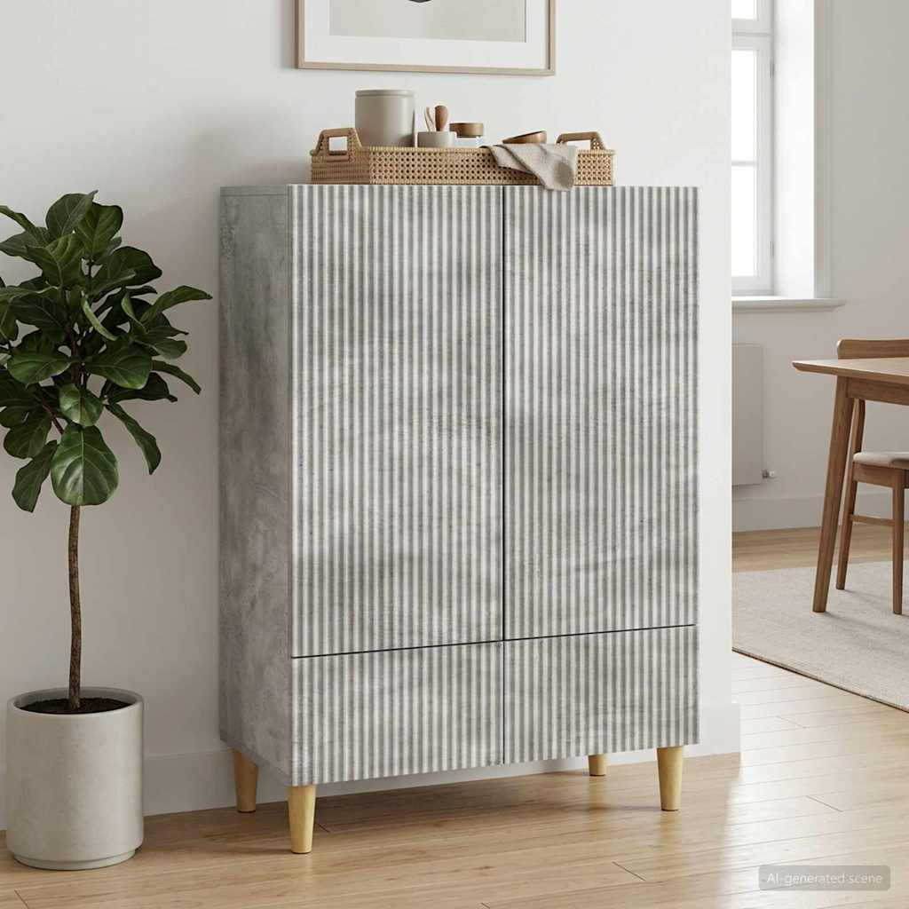 Sideboard Concrete Grey 66 x 34.5 x 95 cm Engineered Wood