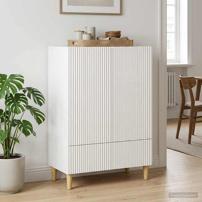 Sideboard High Gloss White 66 x 34.5 x 95 cm Engineered Wood