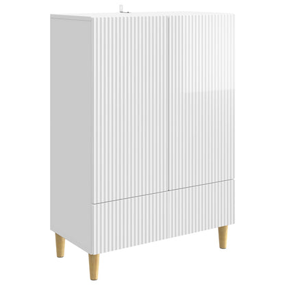 Sideboard High Gloss White 66 x 34.5 x 95 cm Engineered Wood